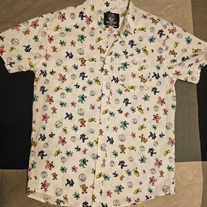 Grateful Dead logo/bear button up mens L